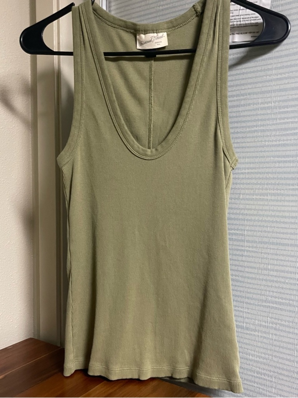 all in motion Olive Ribbed Scoop Tank Top - Picture 4 of 4